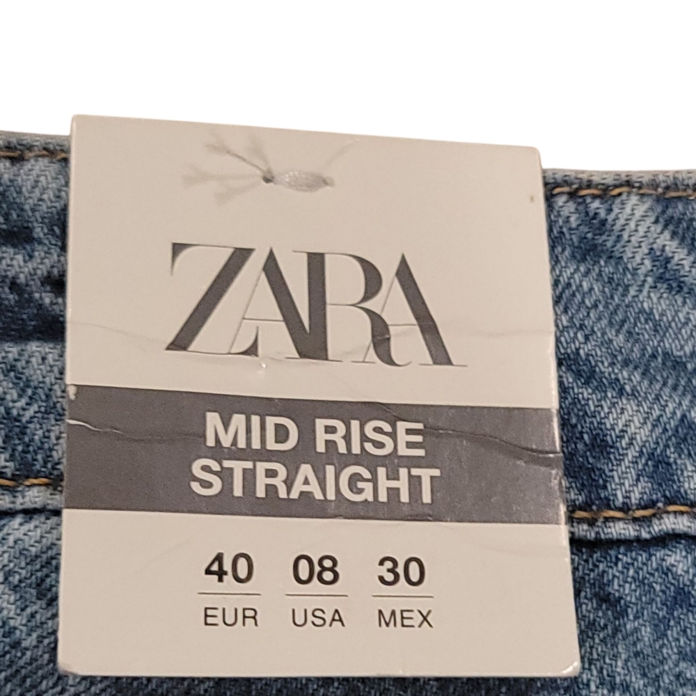 Zara Mid Rise Straight Jeans size 8 - Picture 6 of 9